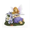 purple and whiter butterfly angel with flower figurine for home decoration