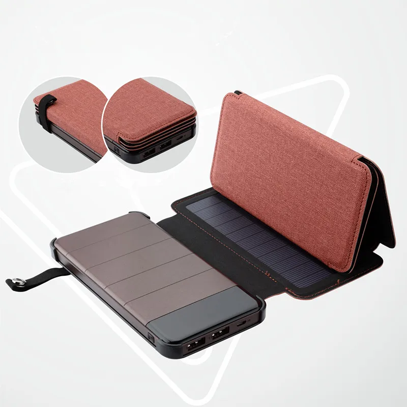 Fashion 10000mAh Solar Power Bank with LCD Ultra Thin External Solar Panel Powerbank for All Mobile Phone for Outdoors - ANKUX.COM