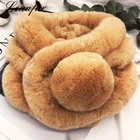 Korean Style Kids Children Teenagers Short Warm Real Rex Rabbit Fur Neck Wrap Circle Scarf