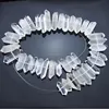 BE1460 White Rock Crystal Quartz Spike Point Beads