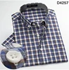 Support custom fashion100% cotton casual men check half sleeve shirts