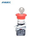 ANIUEC XB4-BS142 Emergency stop push button switch with key