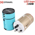 هدايا السفر السياحة السفر محول محول جولة led المملكة SL-183B رسوم الشحن محول السفر متعددة usb محول للجوال و باد