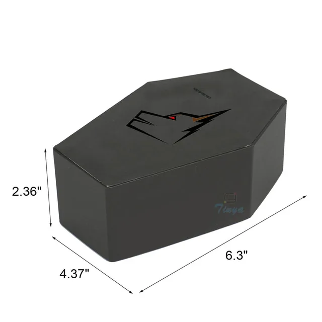 black handmade cardboard coffin gift box