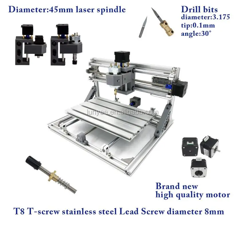 5500mw CNC 3018 mini CNC laser wood engraving machine 