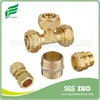 equal tee coupling and nipple for Brass Compression Fittings
