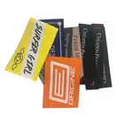 Damask Wholesale Custom Famous Brand Name Logo Centerfold Machine Woven Damask Labels For Clothing