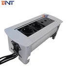 Double european standard plug manual flip up table electrical connect socket