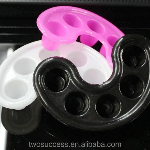 Colorful Cute 5 Hole Plastic Nail Polish Remover Finger Bowl For Nail Tool