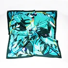 In stock chinese multi colorful fashionable large square lady silk scarf hair silk bandana for girls