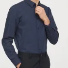 Wholesale Custom High Quality Men's Polka Dot Shirt Long Sleeve Shirt 100% Cotton