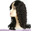 Machine weft sewn u part wigs with curly remy hair, glueless wig with stretch comfortable lace
