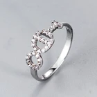 Alphabet jewelry design 925 pure silver platinum zirconium ring