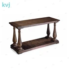 KVJ-8063 antique four pillar carved wood french console table