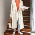 Womens Fashion Double Breasted Pocket Outwear Trench Jacket Coat with Belt