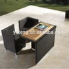 Indoor outdoor dining furniture steel with teak patio chairs and table