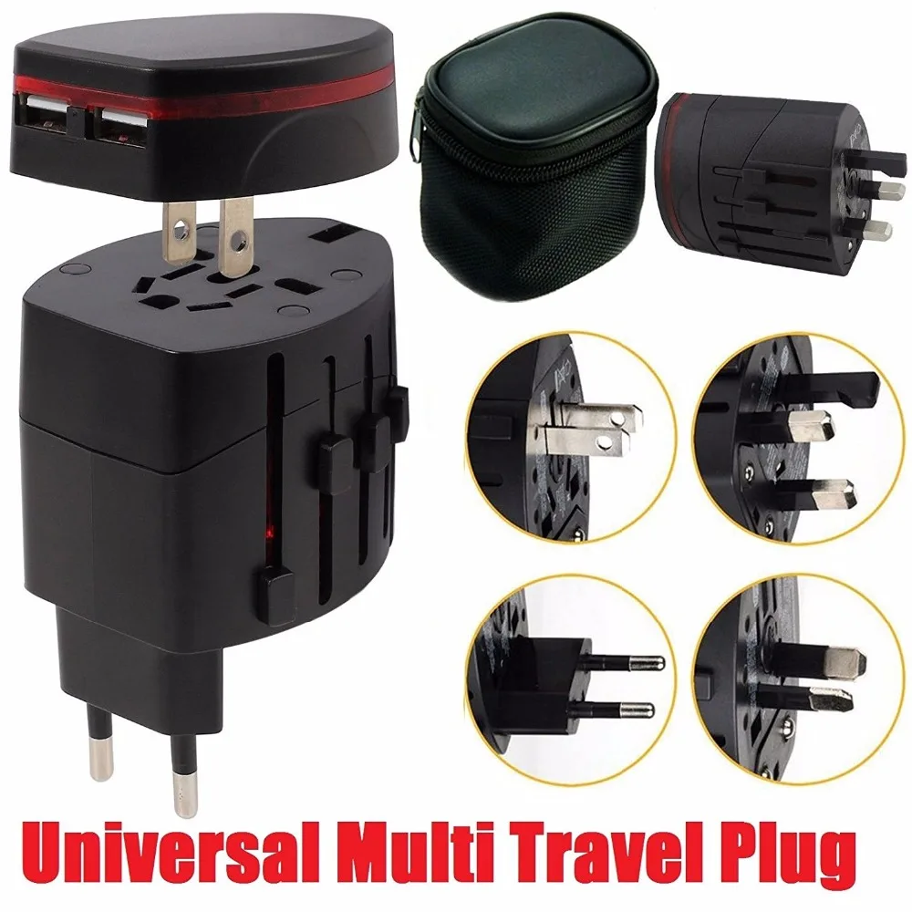 universal travel adapter with usb wall charger for eu uk us au