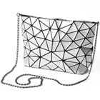 New Geometric Shoulder Clucths Totes Gift for Women Top-Handle with Zipper Closure Blingbling Satchel Bags Flaps