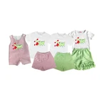 Wholesale Crocodile Heart Embroidered Valentines Day Children Outfit Baby Girls Clothes