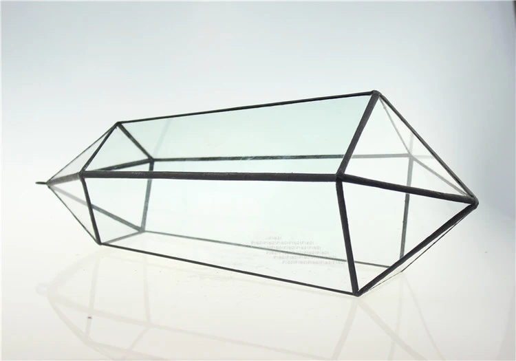 Five double diamond large geometric glass greenhouse plant micro landscape flowerpot container factory direct OEM