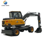 High Quality Wheel Excavator LX85-9M 8ton Mini Hydraulic Wheel Excavator With Grab