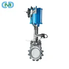 China Wenzhou CF8 CF8M Pneumatic Cylinder Stainless Steel Knife Gate Valve