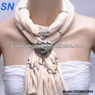 Metal Heart Pendant Necklace Scarf Fashion long Tassel
