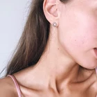 Vintage Stainless Steel Earring for women Round Small Stud Earrings women fashion earring