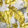 Yellow leaf pattern printed velvet fabric for sofa/100% polyester printed rayon fabric