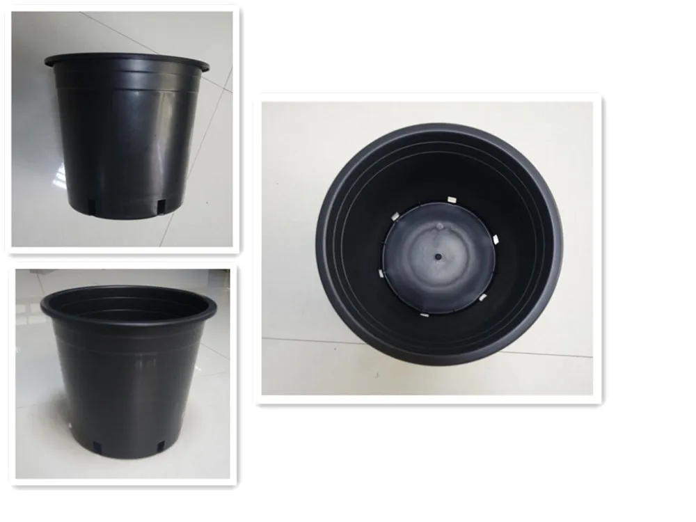 7 Gallon Flowerpot,7 Gallon Black Nursery Pots,Bulk Plastic Flower Pots