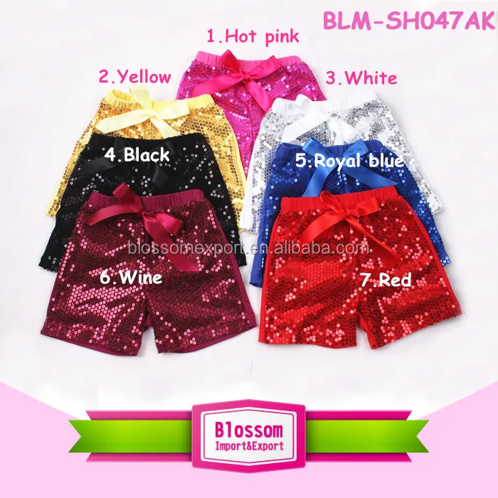 summer shiny multiple color baby girl gold sequin shorts little