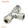 3 way copper elbow t brass union tee compression hydraulic ferrule hose connector tube fitting