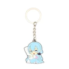 custom enamel family love girls key chain with key ring