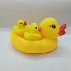 best- selling custom make soft plastic Sound squeeze duck with babies rubber toys