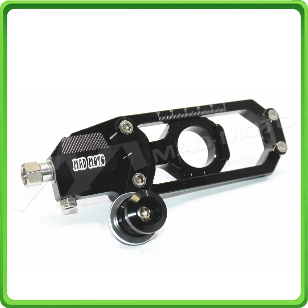 Motorcycle Chain Tensioner Adjuster with paddock bobbins kit for Yamaha YZF-R1 R1M R1S 2015 2016 2017 15 16 17 Black (10)
