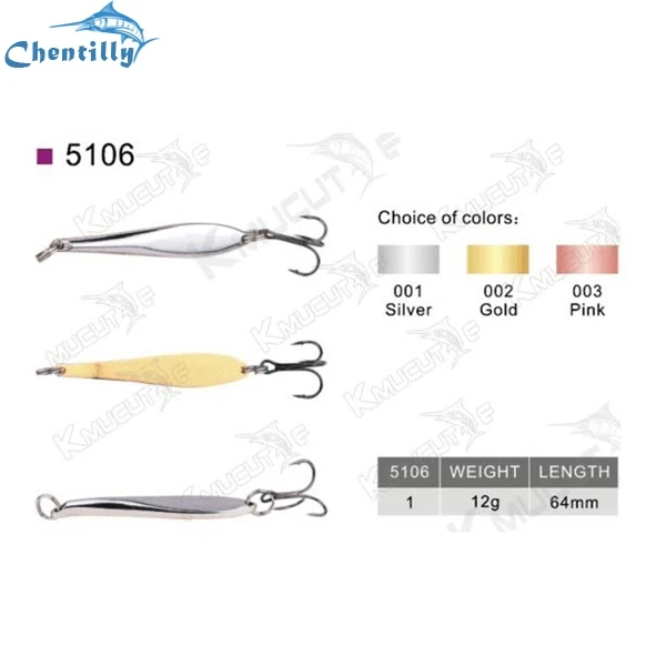 New design fishing spoon kits copper material