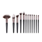 wholesale 12pcs Large fan makeup brush cosmetic brown makeup brush set