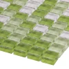 European style sheet gradient clear green glass mosaic tiles Ice jade mosaics