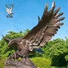 Outdoor Sculptures Metal Craft Bronze Large Eagle Statue On Trunk