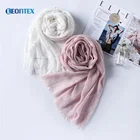 Plain color stoles cotton modal fabric scarf shimmer women hijab