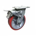 6 inch caster wheels high capacity industrial swivel caster roller PU mold truckle stem casters for bag travel