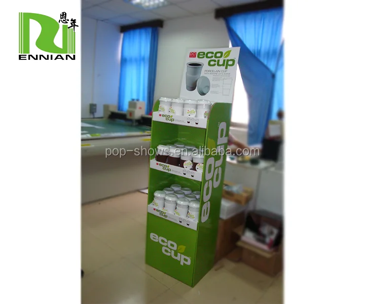 new hot sale merchandising shipper display cardboard floor shelf