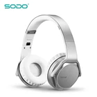 Sodo mh3カスタムロゴバルクsdカードスロット金属ヘッドバンドステレオbluetoothワイヤレスヘッドフォン