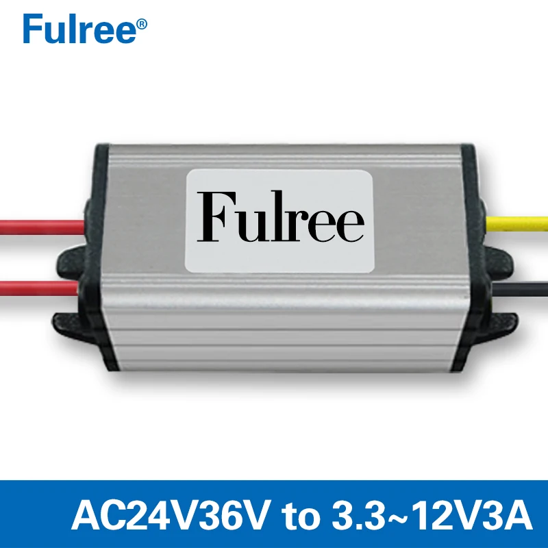 24V AC to 12V 3A DC Converter 24Vac Convert to 12Vdc Input Range 15-36V AC 15-52V DC Car Step Down Buck Power Supply