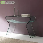 Modern Hot Bending Glass Console Table with Frosted Shelf