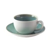 SJ05250 8.5oz Ceramic Reusable Cup And Cup Saucer 250ml Underglazed Coffee Cup