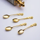 Creative Rose Shape Cafe Store Coffee Tea Gold Spoon