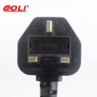 UK standard home appliance PVC 3 pin flat ac power cord