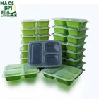 disposable 3 compartment plastic food container,take away bento box