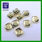 Gold color 4 hole plastic square shirt button for shirt